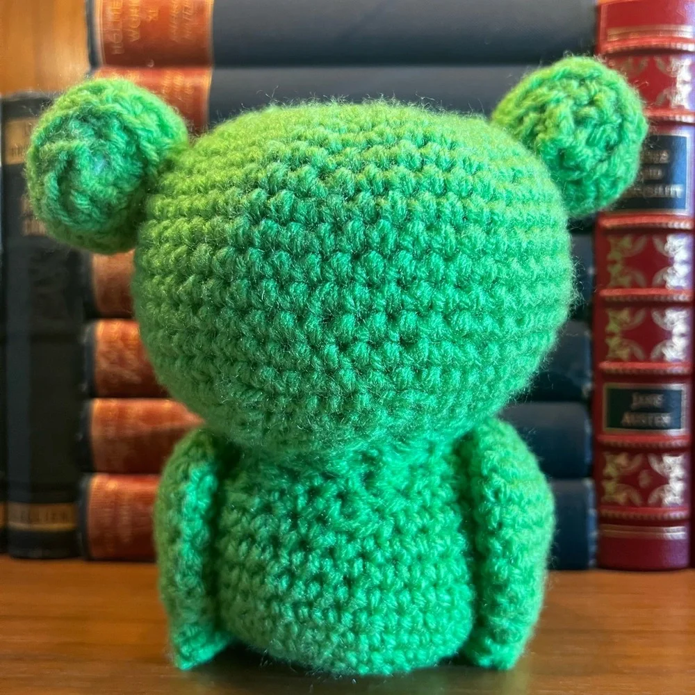 The Happy Frog Stuffed Animal Plushie Hand Crocheted! - Picture 7 of 11